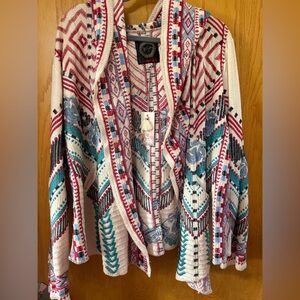 Johnny Was Multicolor Geometric Cardigan NWT
